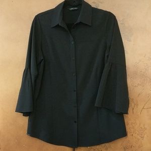 Lisette Black Bell Sleeve Blouse